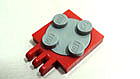 LEGO　レゴ　パーツ　ターンテーブル2x2横3本指赤/旧灰