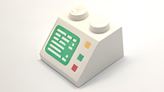 レゴ LEGO パーツ 部品 プリント アイテムNo:3039p23 45度/2ｘ2/モニター柄/白