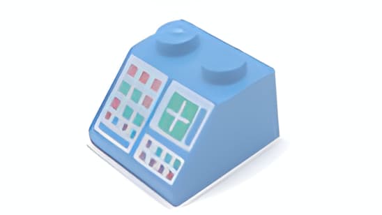 レゴ LEGO パーツ 部品 プリント スロープ アイテムNo:3039p34 45度/2ｘ2/コンピューター柄/青