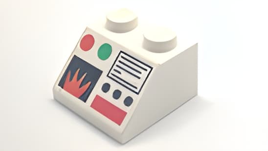 レゴ LEGO パーツ 部品 プリント アイテムNo:3039pb018 45度/2ｘ2/モニターとフレーム柄/白