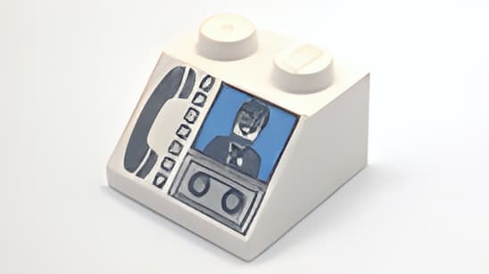 レゴ LEGO パーツ 部品 プリント アイテムNo:3039pb14 45度/2ｘ2/電話とモニター柄/白