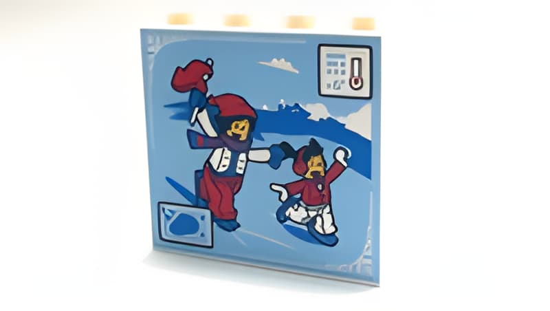 レゴ LEGO パーツ 部品 プリント アイテムNo:60581pb200 パネル/1x4x3/スケートシーン柄/白