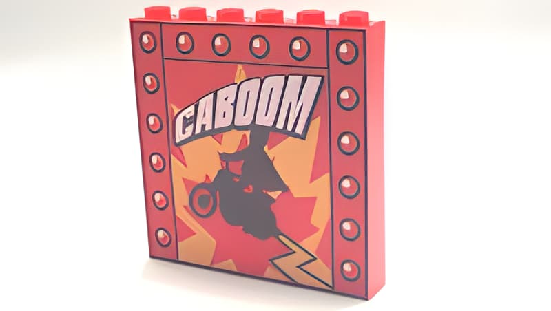 レゴ LEGO パーツ 部品 プリント アイテムNo:59349pb157 パネル/1x6x6/CABOOM・バイクに乗ったマントのデアデビル/赤