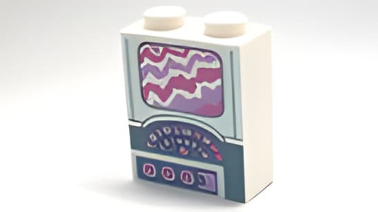 レゴ LEGO パーツ 部品 プリント アイテムNo:3345pb047 ブロック/1x2x2/スクリーン・3ボタン柄/白