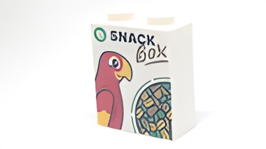 レゴ LEGO パーツ 部品 プリント アイテムNo:3245cpb288 ブロック/1x2x2/オウム柄のSNACK BOX/白