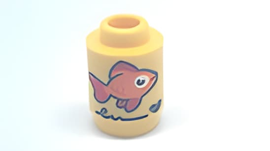 レゴ LEGO パーツ 部品 プリント アイテムNo:3062pb086 ブロック/ラウンド1ｘ1/金魚柄 黄色