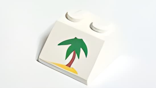 レゴ LEGO パーツ 部品 プリント アイテムNo:3039pb022 45度/2ｘ2/ヤシの木柄/白