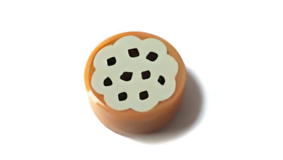 レゴ LEGO パーツ 部品 プリント アイテムNo:98138pb014 タイル/ラウンド1ｘ1/クッキー柄/ミディアムダークフレッシュ