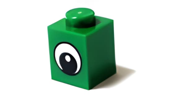 レゴ LEGO パーツ 部品 プリント アイテムNo:3005pb011 ブロック/1x1/目玉柄/緑