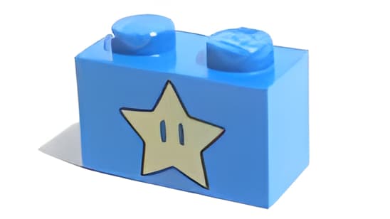 レゴ LEGO パーツ 部品 プリント アイテムNo:3004pb216 ブロック/1x2/イエロースター柄/青
