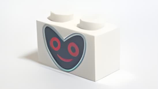 レゴ LEGO パーツ 部品 プリント アイテムNo:3004pb190 ブロック/1x2/ハートのスマイル柄/白