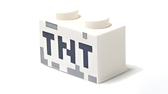 レゴ LEGO パーツ 部品 プリント アイテムNo:3004pb122 ブロック/1x2/ピクセルのTNT/白