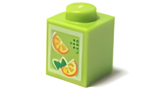 レゴ LEGO パーツ 部品 プリント アイテムNo:3005pb017 ブロック/1x1/フルーツジュースパック/ライム