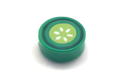 レゴ LEGO パーツ 部品 プリント アイテムNo:98138pb443 タイル/ラウンド1ｘ1/キュウリのスライス柄/緑