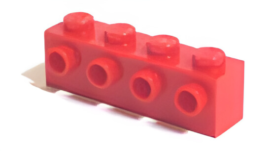 レゴ(LEGO) パーツ アイテムNo:30414 ブロック　1ｘ4  片側4ポッチ　赤